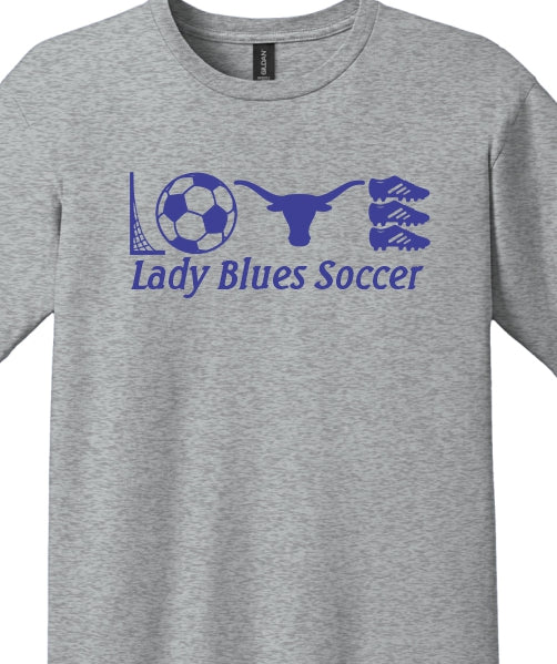 Grey LOVE LB Soccer T-Shirt
