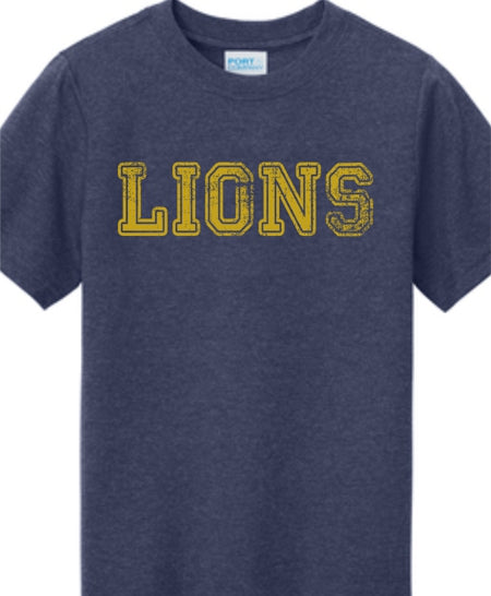 Lions Grunge Navy T-Shirt