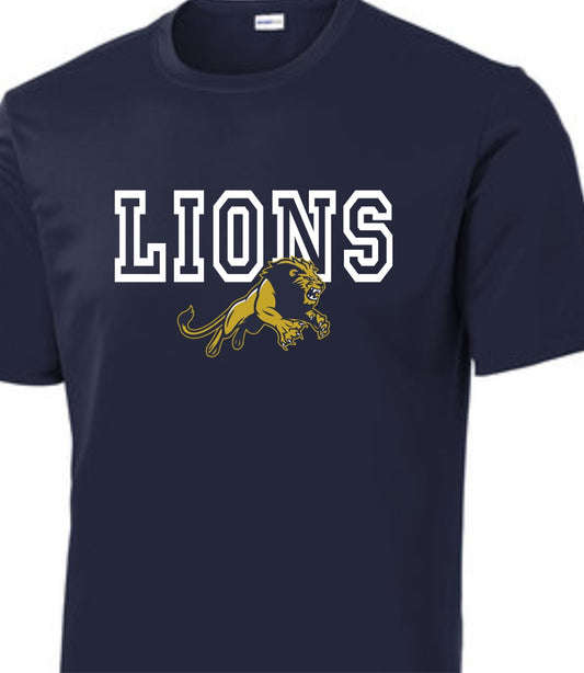 LIONS Outline Navy T-Shirt